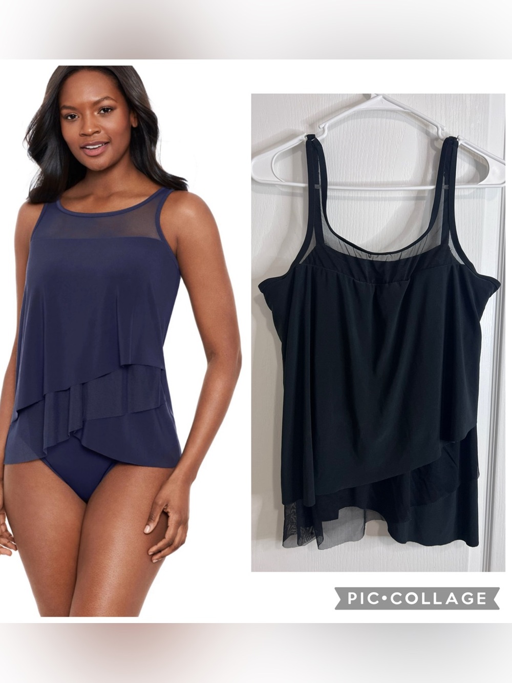 MIRACLESUIT Mirage Mesh Tankini Top size 12